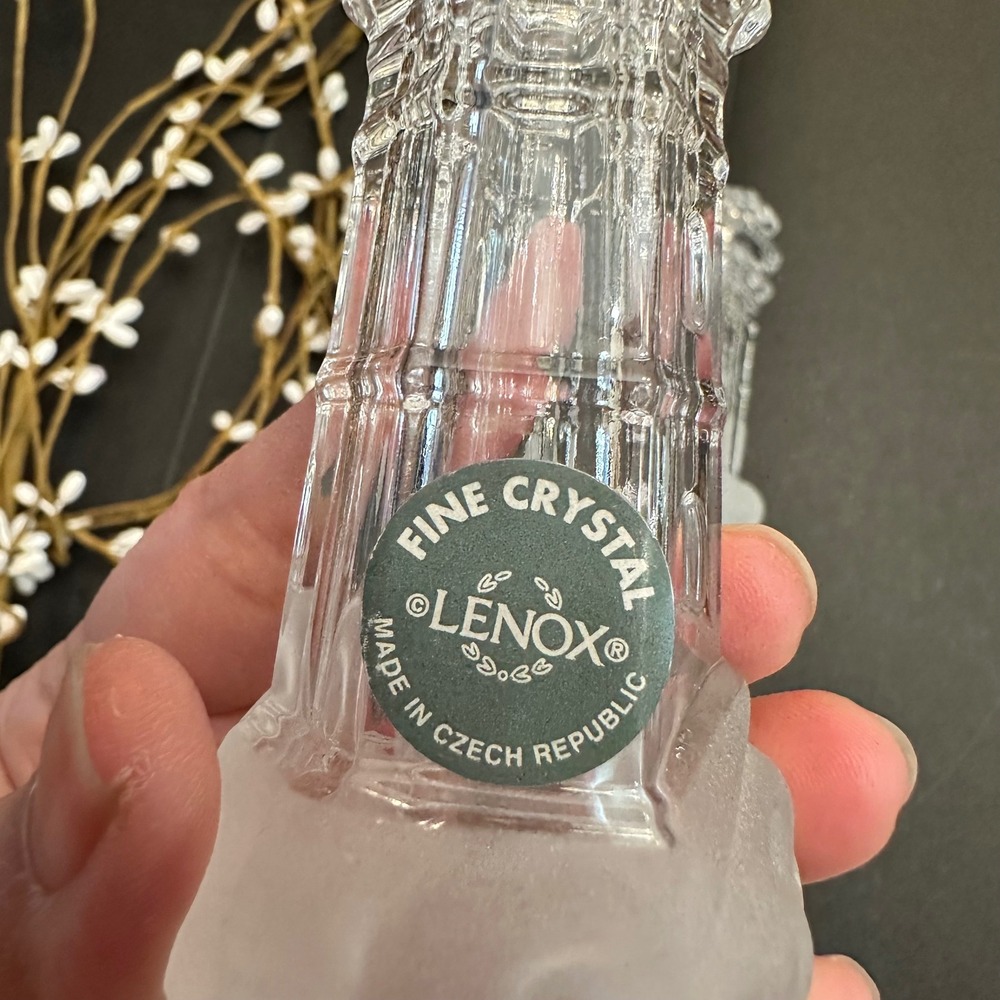 LENOX Full Lead Crystal Light House Salt and Peper Shakers Vintage NEW RareCzech - Picture 4 of 7